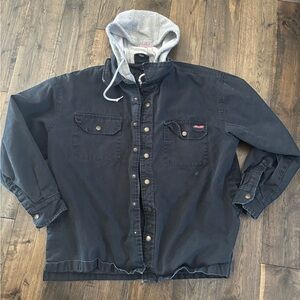Dickies Black and Gray Lightweight Shirt Jacket with Hood